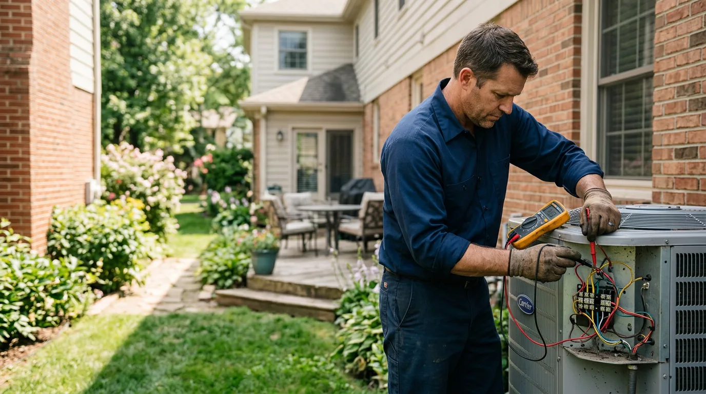 HVAC technician working near Hettick, IL